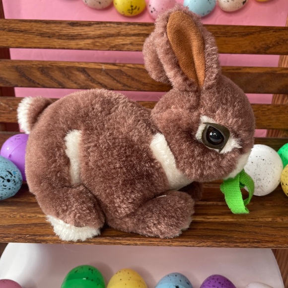 Vtg Easter Parade Plush Bunny Rabbit Brown White Realistic 7” Y2K - Picture 4 of 6